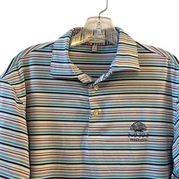 Peter Millar Men's Striped Golf Polo Shirt Multicolor Size S - Picture 6 of 14